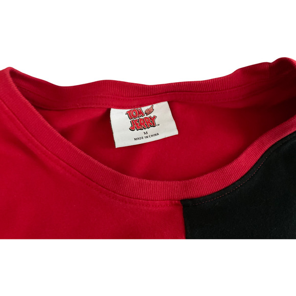 Tom and Jerry T-Shirt Men's Medium Color Red Black Graphic Print Cotton - Picture 7 of 10